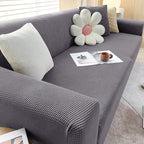 Housse de canapé extensible lavable, quatre tailles, dix coloris, gris foncé