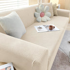 Housse de canapé extensible antidérapante, de 1 à 4 places, beige jaune
