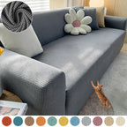 Housse de canapé extensible antidérapante, de 1 à 4 places, gris clair