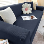 Housse de canapé extensible antidérapante, de 1 à 4 places, bleu foncé