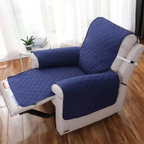 Housse de fauteuil extensible lavable en machine, huit coloris, bleu