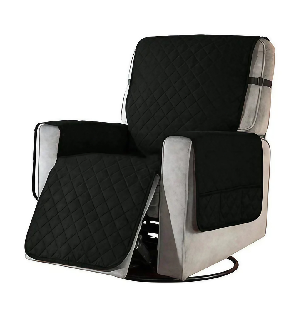 Housse de fauteuil extensible lavable en machine, huit coloris, noir