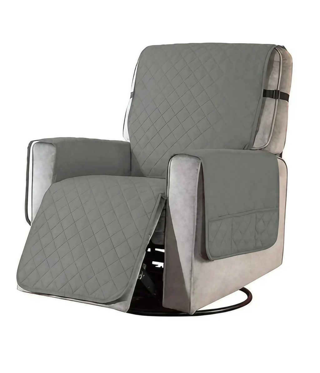 Housse de fauteuil extensible lavable en machine, huit coloris, gris