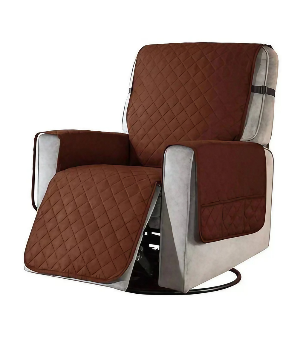 Housse de fauteuil extensible lavable en machine, huit coloris, marron foncé