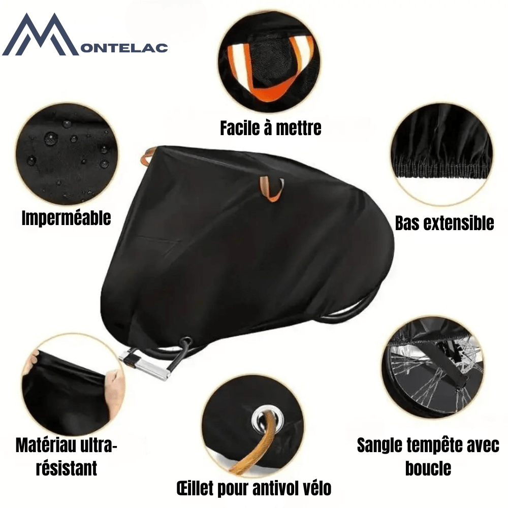 Housse de protection vélo trois couches, imperméable et anti-UV