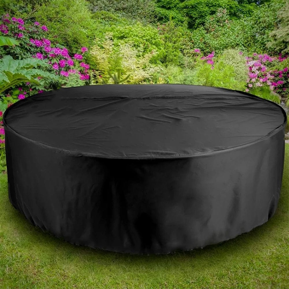 Housse de protection pour table de jardin en PVC, noire