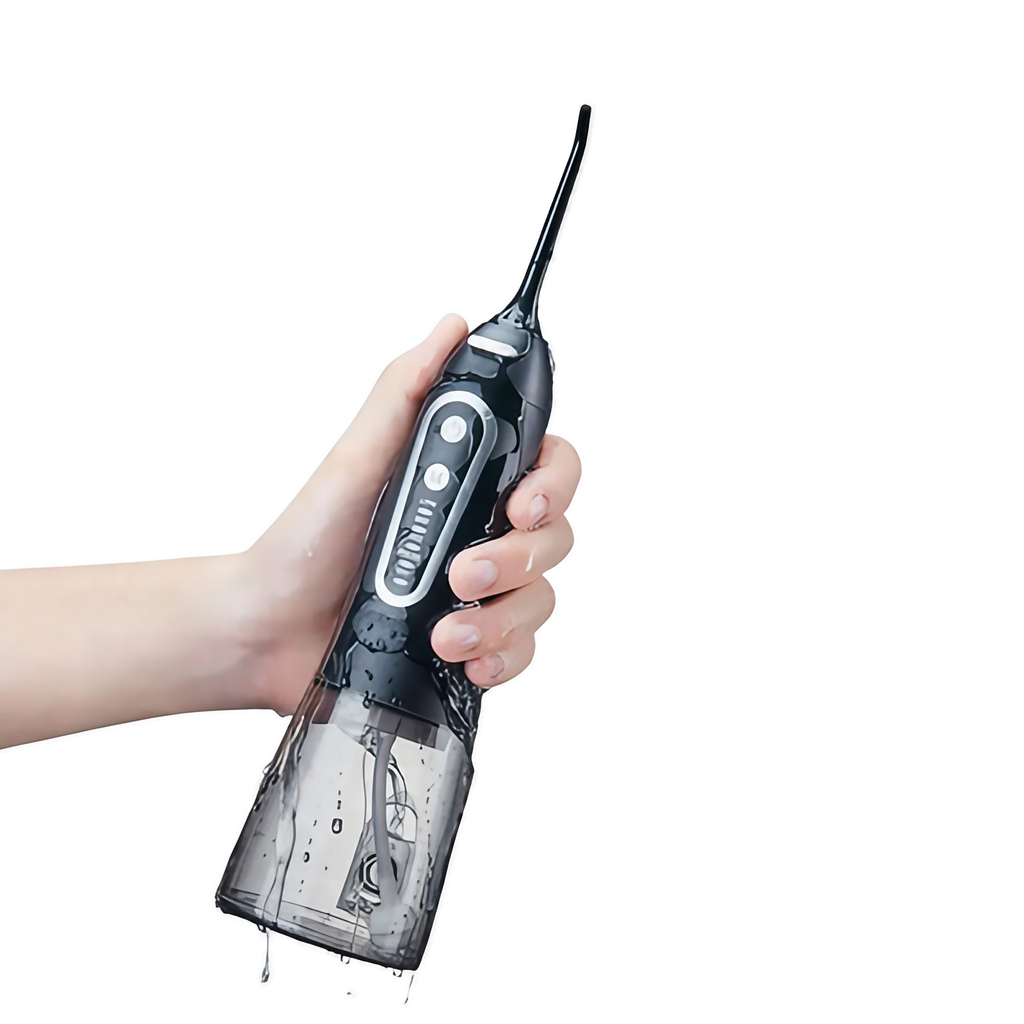 Hydropulseur dentaire sans fil rechargeable, plusieurs embouts, noir