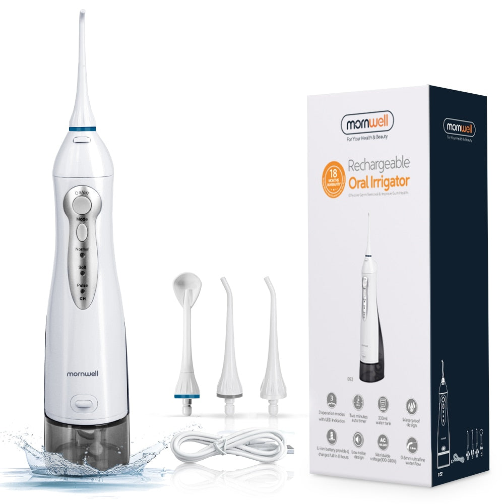 Hydropulseur dentaire sans fil, trois modes de jet, USB