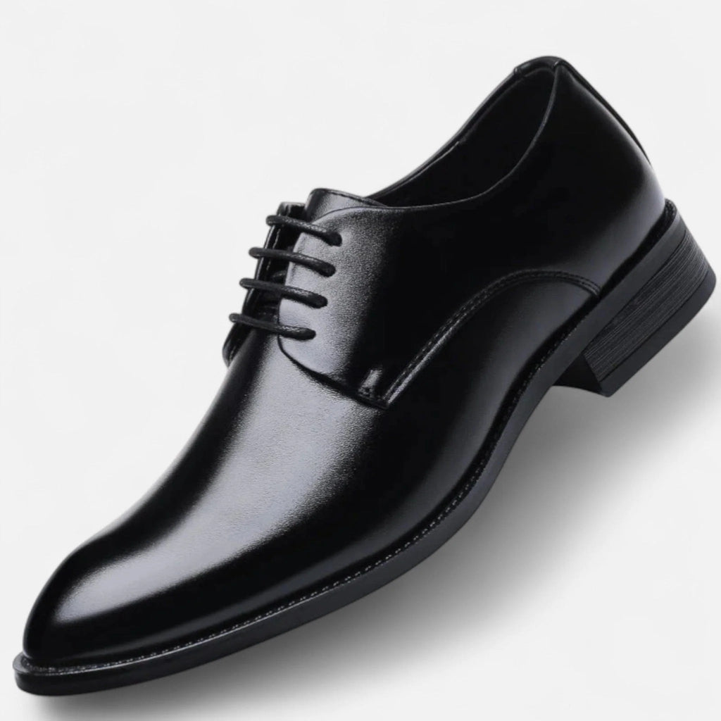 Chaussures derby homme à lacets, bout rond, du 38 au 48, noir