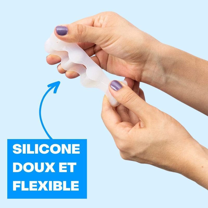 Séparateur d'orteils en silicone souple, trois tailles
