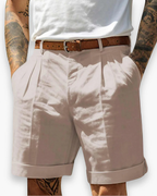 Short homme coupe ajustée, coutures renforcées, cinq coloris, beige