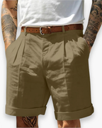 Short homme coupe ajustée, coutures renforcées, cinq coloris, vert armée