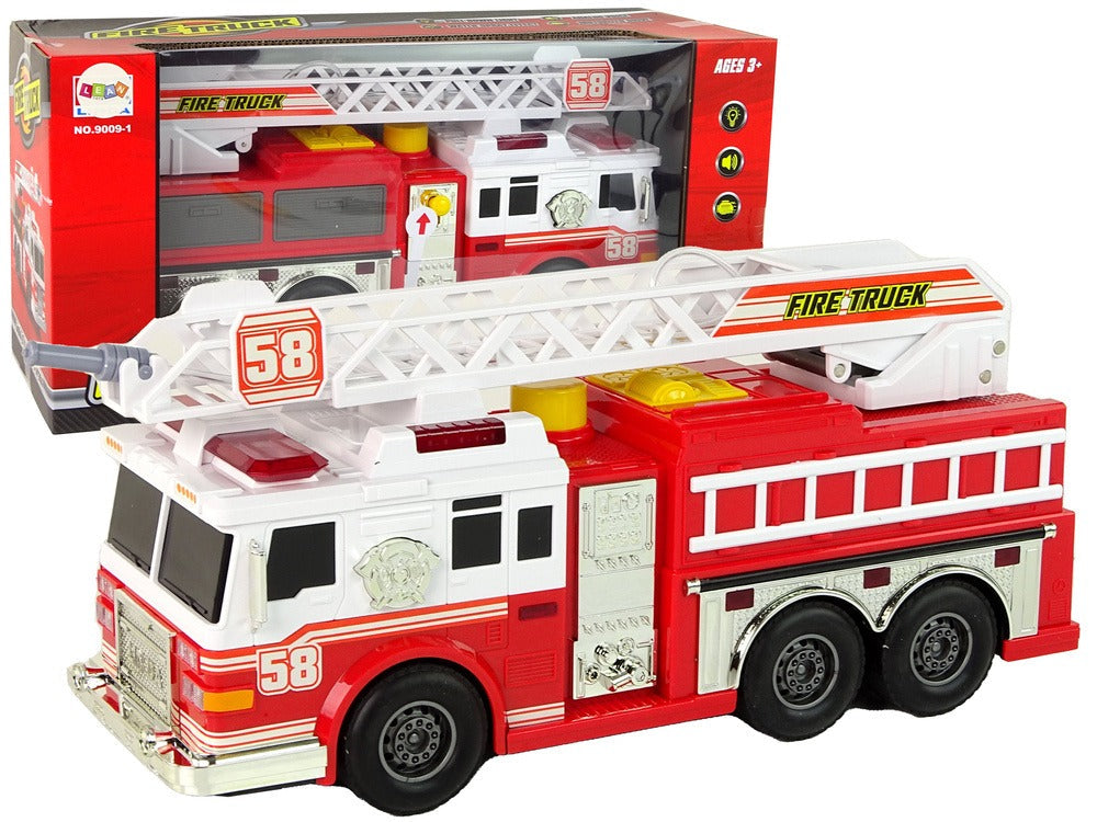 Camion de pompiers jouet grand format, échelle 33 pouces et sirènes