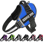 Harnais anti-traction pour chien personnalisable, réfléchissant, bleu