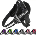 Harnais anti-traction pour chien personnalisable, réfléchissant, noir