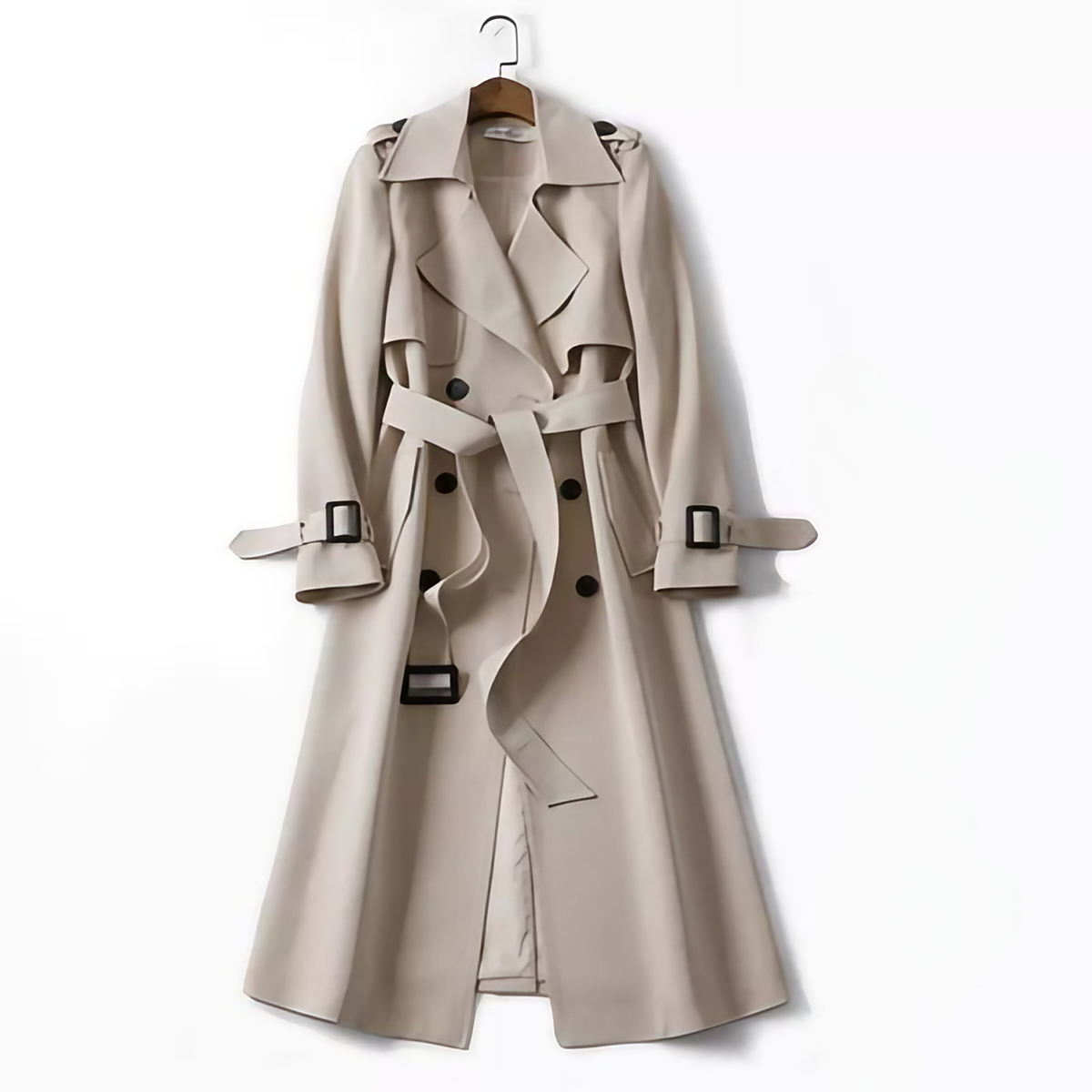 Trench imperméable femme coupe ajustée, quatre coloris, S au 4XL, beige