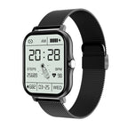 Montre connectée femme, suivi d'activité et notifications, noir