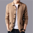 Cardigan homme en tricot, quatre coloris, du S au 3XL, kaki