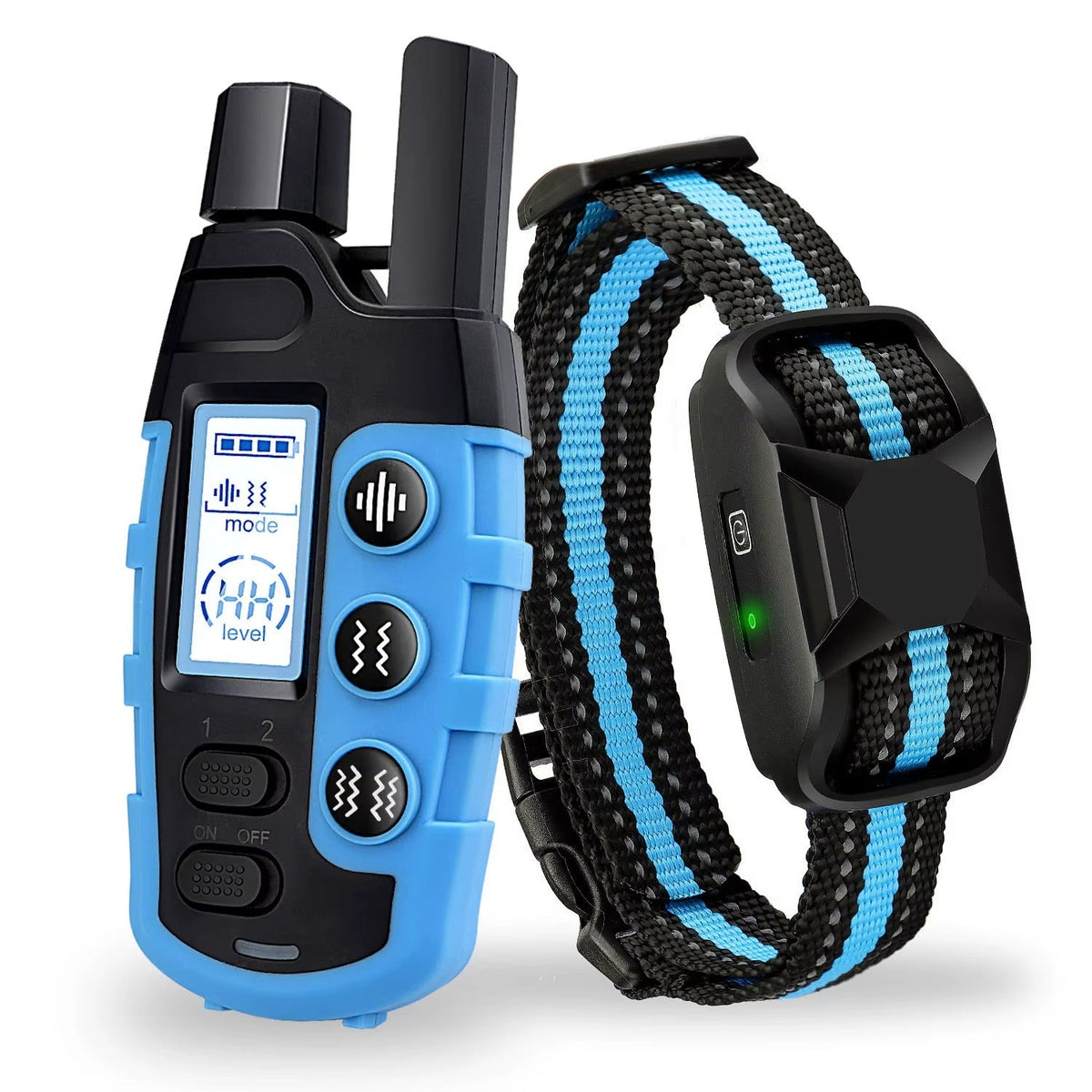 Collier d'éducation pour chien à vibration et son, sans choc, bleu