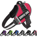 Harnais anti-traction pour chien personnalisable, réfléchissant, rouge