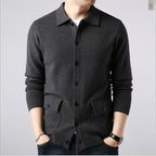 Cardigan homme en tricot, quatre coloris, du S au 3XL, gris