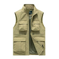 Gilet multipoches homme à séchage rapide, six poches, du M au 7XL, kaki