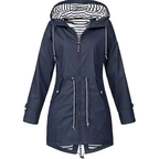 Imperméable femme à capuche, six coloris, du S au 5XL, bleu marine