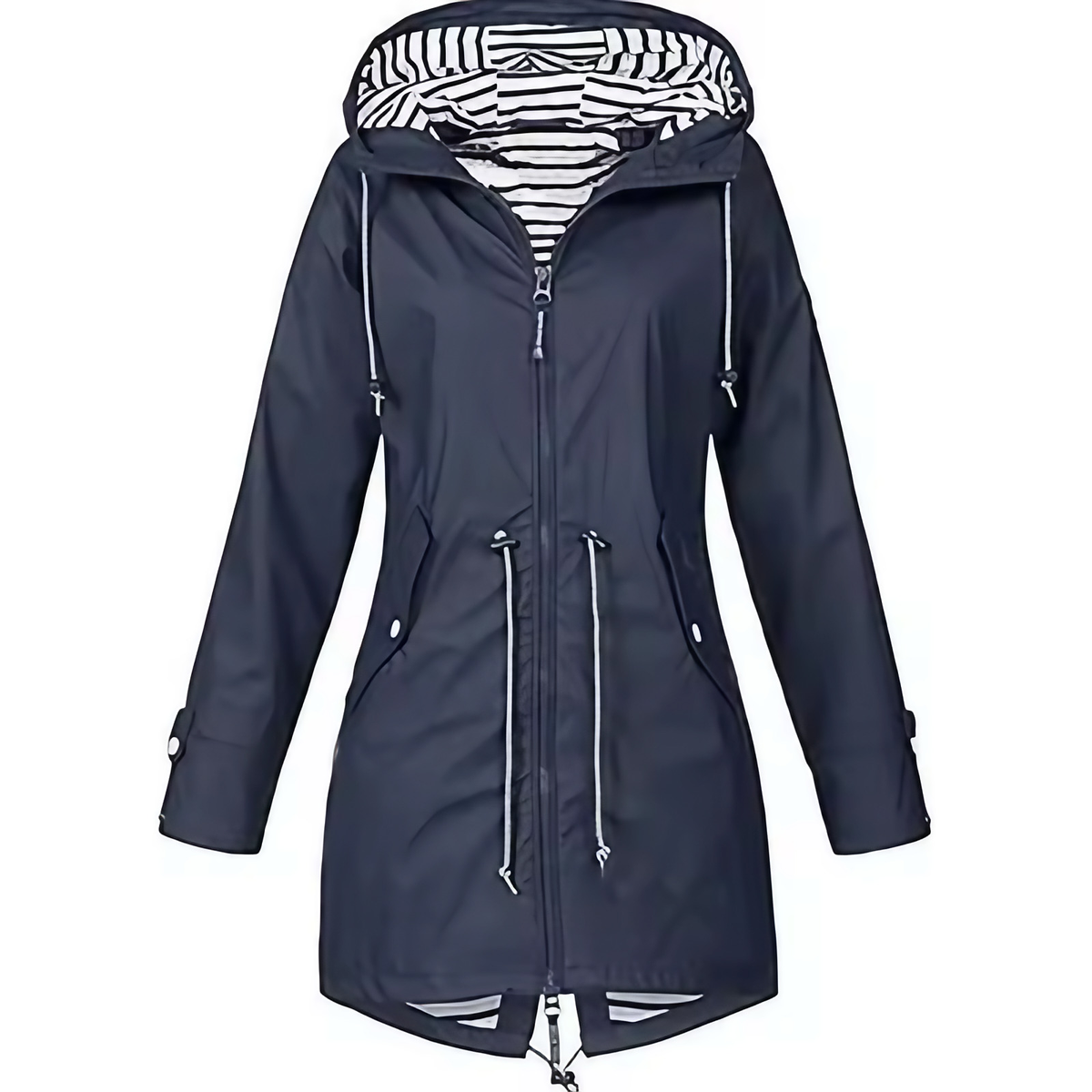 Imperméable femme à capuche, six coloris, du S au 5XL, bleu marine