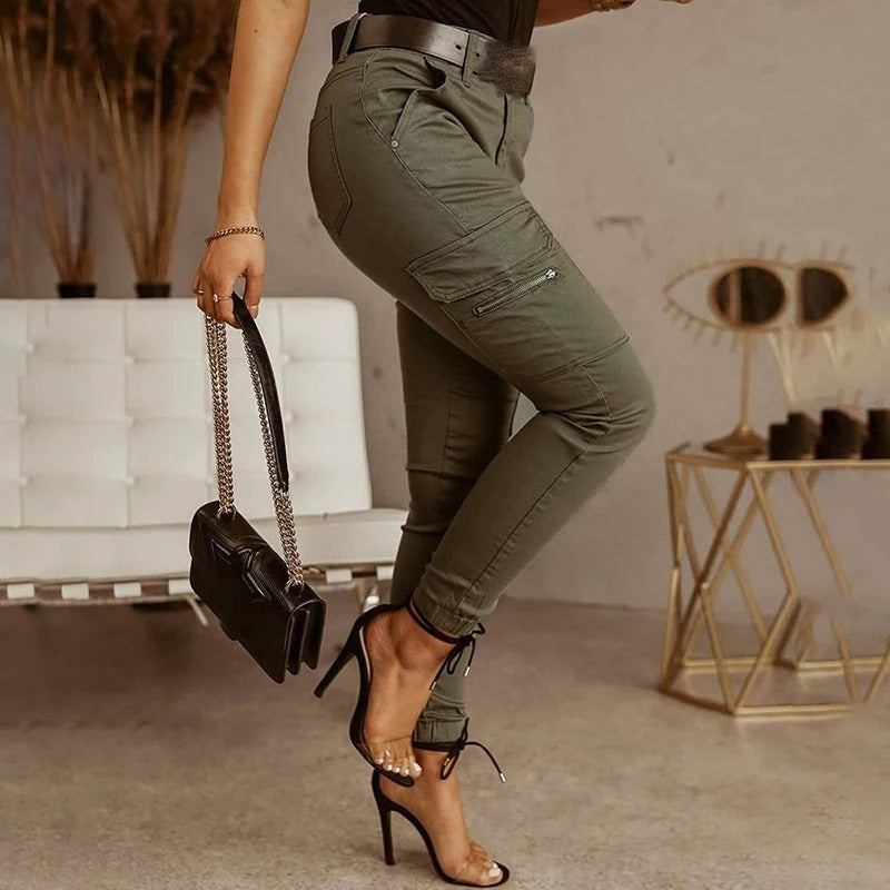Jean cargo femme à poches, trois coloris, du S au 2XL