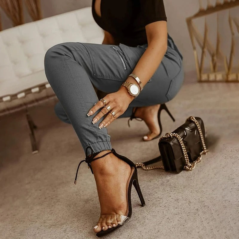 Jean cargo femme à poches, trois coloris, du S au 2XL