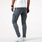 Jean cargo homme extensible, coupe ajustée, du S au 3XL