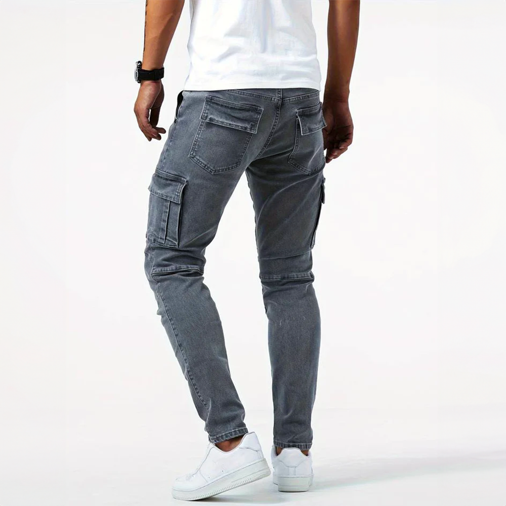 Jean cargo homme extensible, coupe ajustée, du S au 3XL