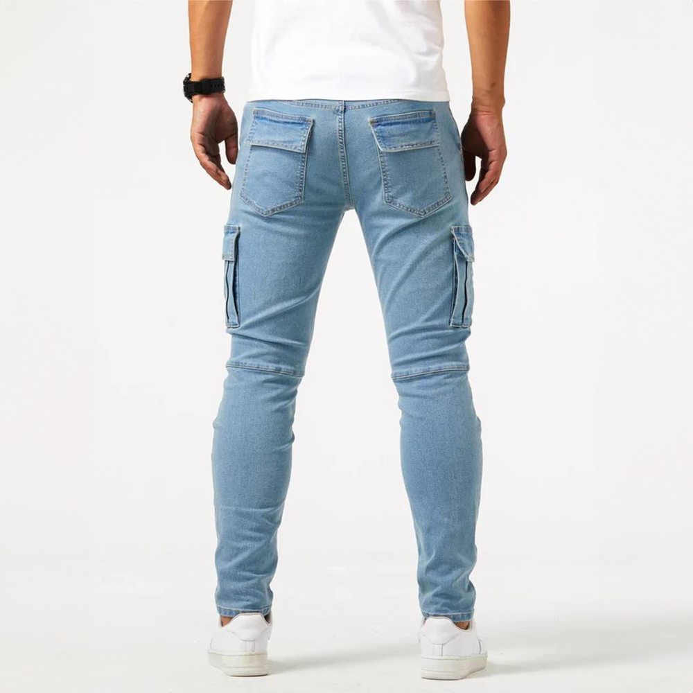 Jean cargo homme extensible, coupe ajustée, du S au 3XL