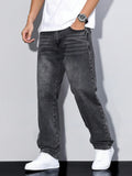 Jean droit homme coupe ample, taille naturelle, quatre teintes, couleur 1