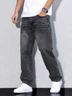 Jean droit homme coupe ample, taille naturelle, quatre teintes, couleur 1