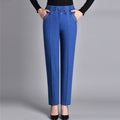 Jean droit femme à taille élastique, du M au 5XL, bleu clair