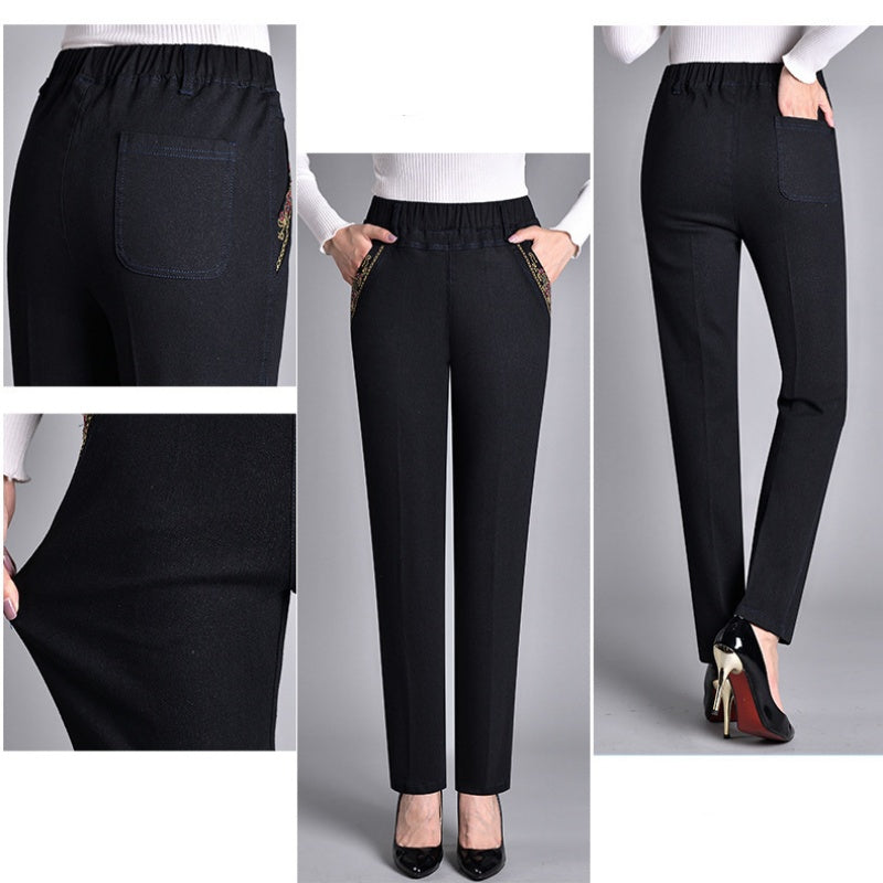 Jean droit femme à taille élastique, du M au 5XL