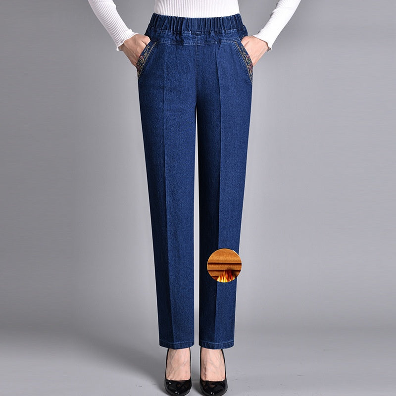 Jean droit femme à taille élastique, du M au 5XL