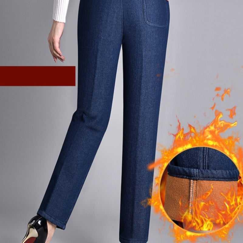 Jean droit femme à taille élastique, du M au 5XL