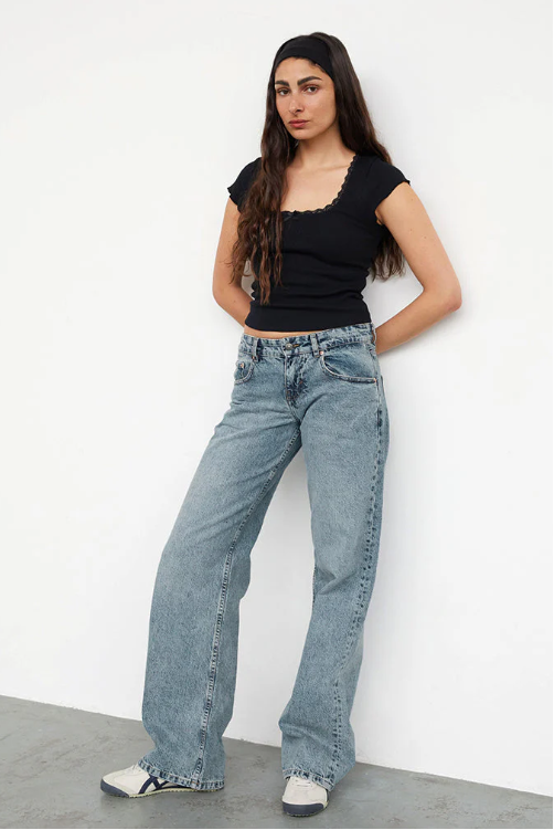 Jean taille basse femme stretch, style années 2000, du XS au XL
