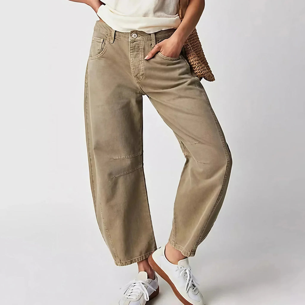 Jean large femme, six coloris, du XS au 3XL, beige