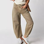 Jean large femme, six coloris, du XS au 3XL, beige