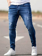 Jean slim homme extensible, huit coloris, du XS au 4XL, bleu roi