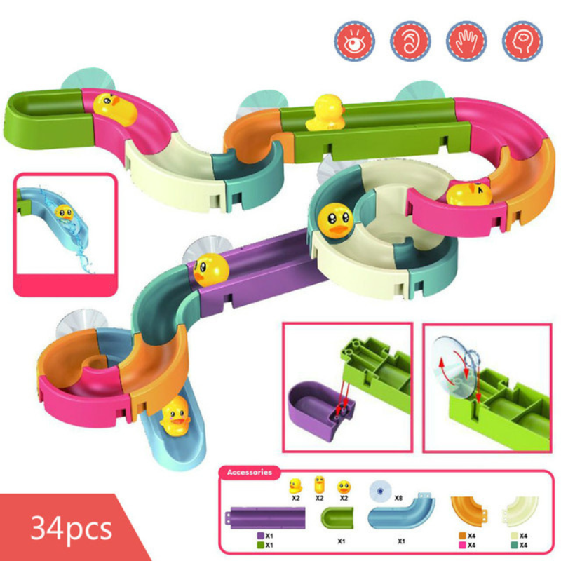 Toboggan de bain à canards pour enfant, 34 pièces