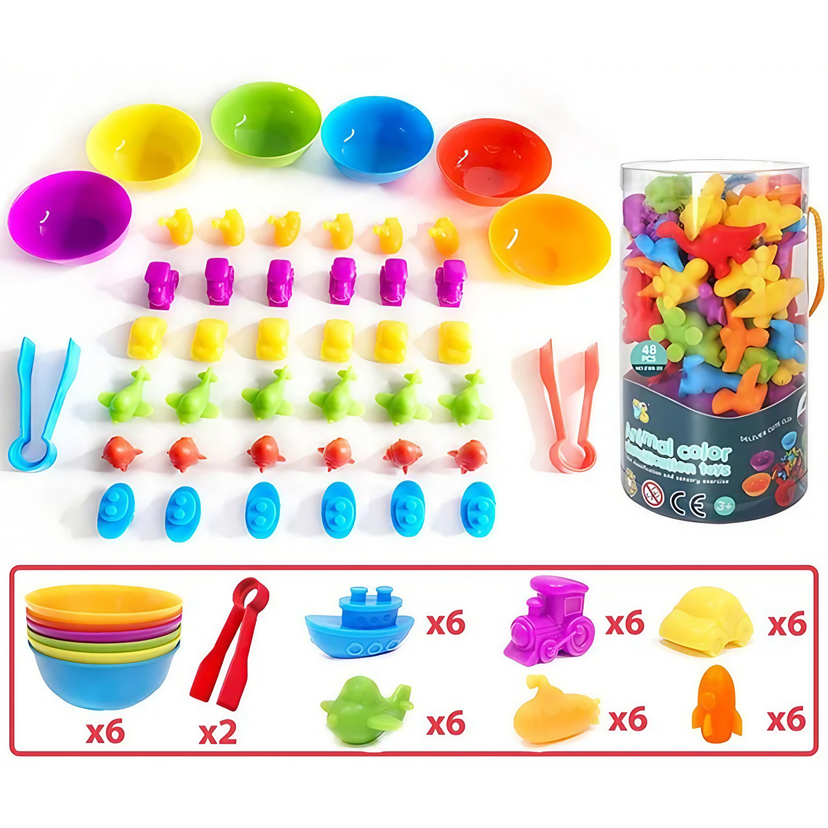 Jeu de tri Montessori pour enfant, trois thèmes au choix