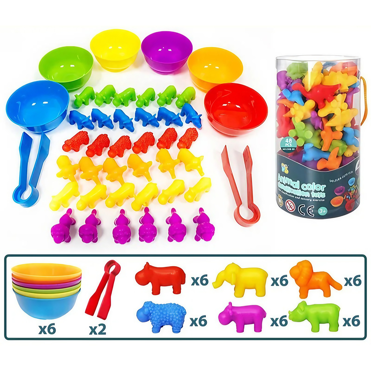 Jeu de tri Montessori pour enfant, trois thèmes au choix