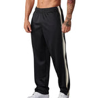 Jogging homme coupe ample, taille élastique à cordon, cinq coloris, noir