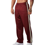 Jogging homme coupe ample, taille élastique à cordon, cinq coloris, rouge