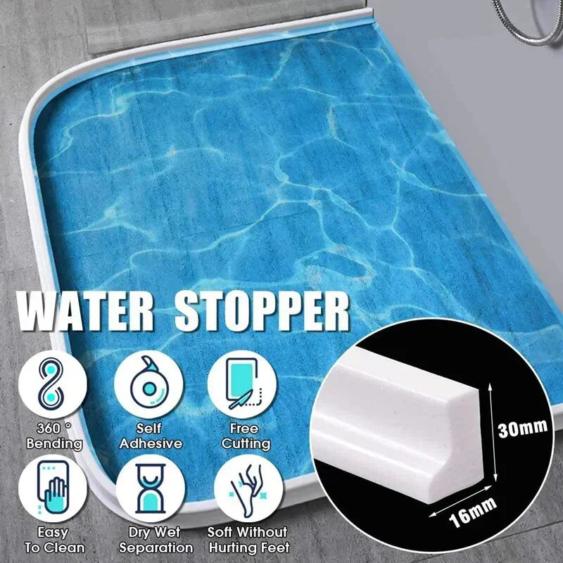 Barrière de douche en silicone adhésive, 1 ou 2 mètres