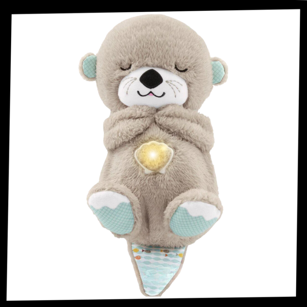 Peluche loutre à vibrations et sons doux, 30 cm, lavable